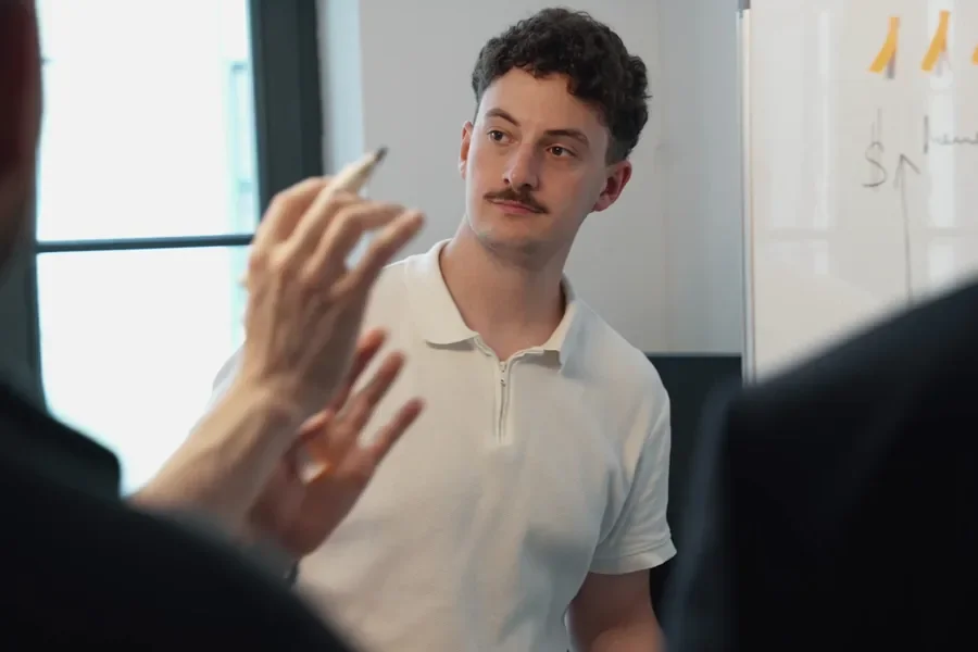 A Web3 Factory strategy session at the whiteboard
